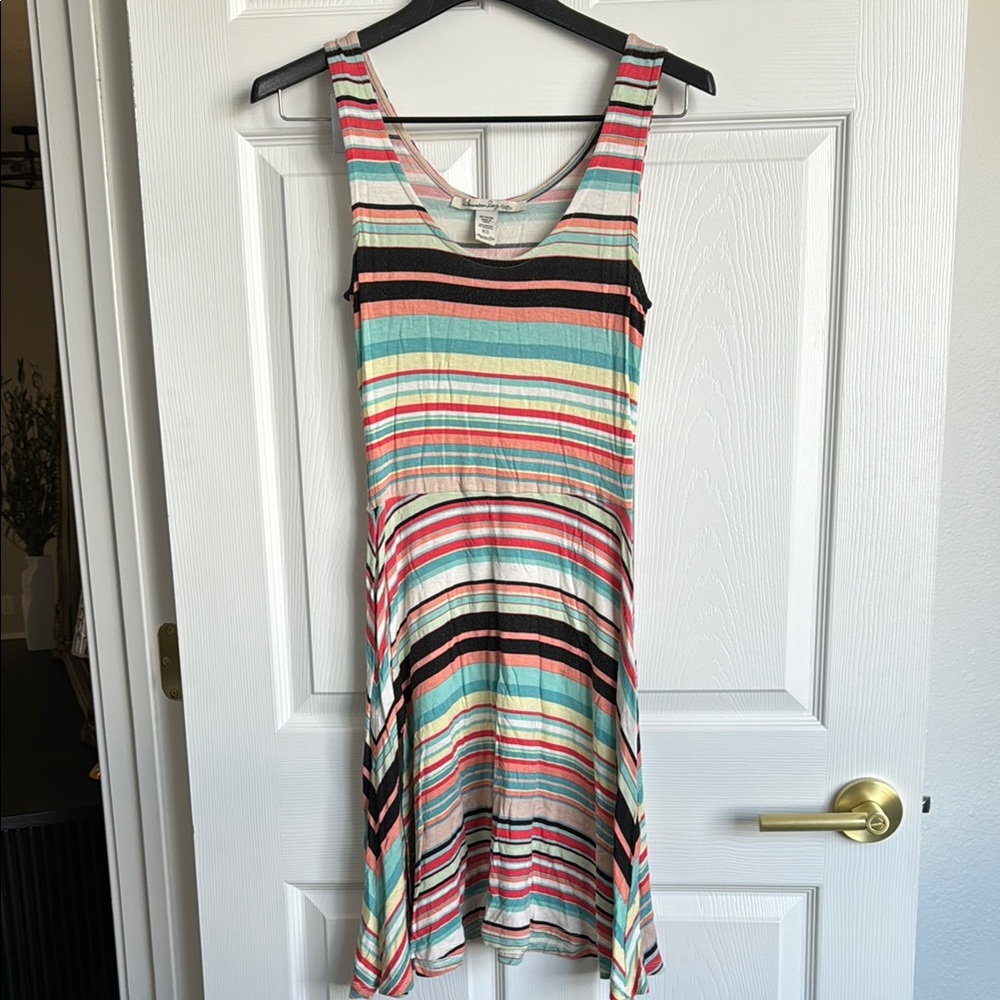 ‼️free w purchase‼️Striped Multicolor Flowy Sleeveless Sundress Dress